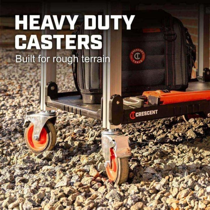 Crescent F3SCBL SITERUNNER 3 Shelf Folding Jobsite Cart