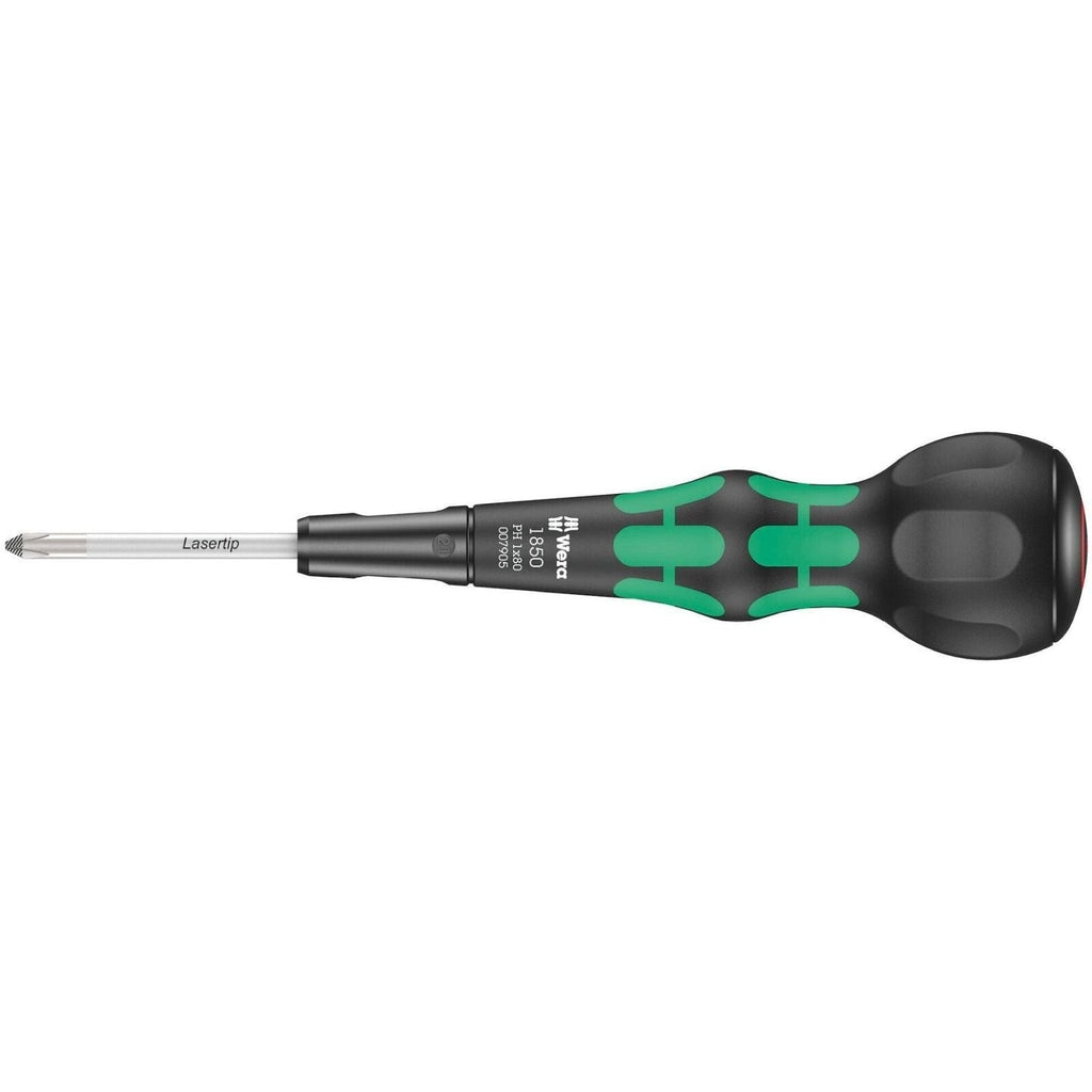 Wera 1850 Ph Kraftform Ball-Grip Phillips-Head Screwdriver, Ph 1x80-mm.