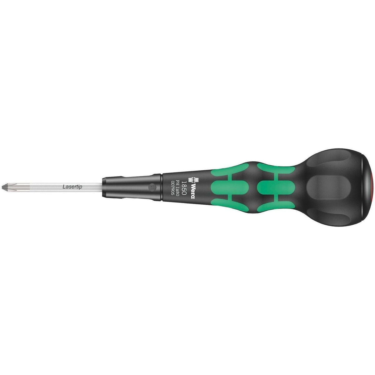 Wera 1850 Ph Kraftform Ball-Grip Phillips-Head Screwdriver, Ph 1x80-mm.