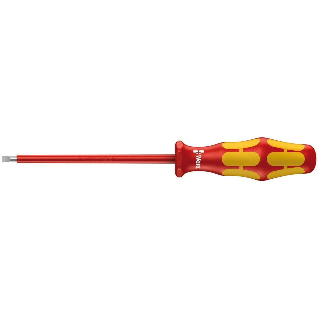 Wera 160 I VDE Insulated Screwdriver For Slotted Screws, 0.6x3.5x100-mm.