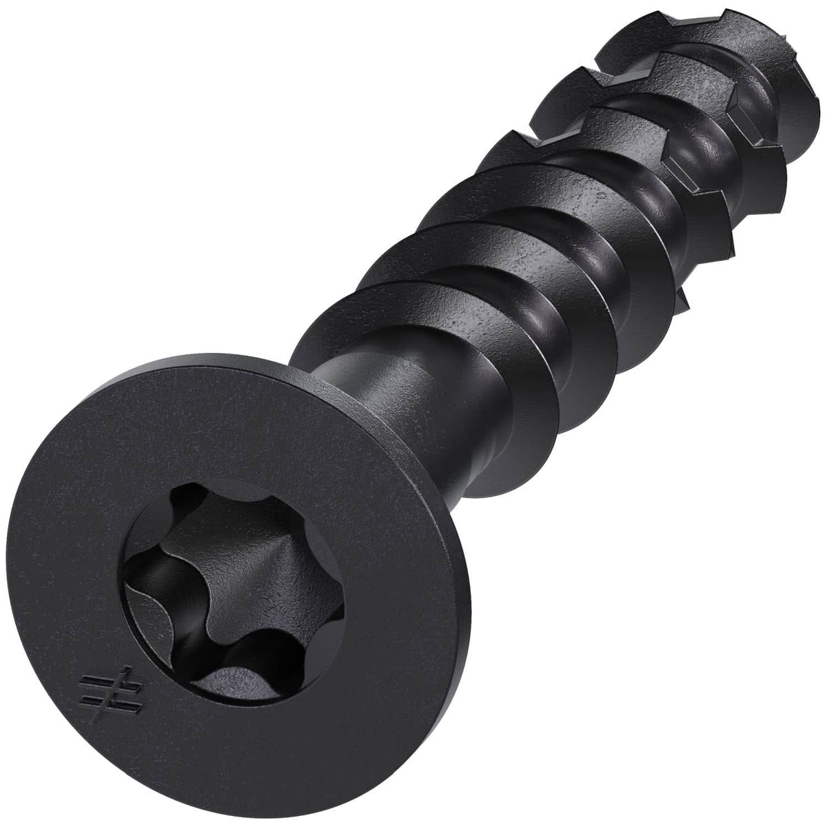 Simpson Strong-Tie TNTBL18114TF Titen Turbo, 3/16-in. x 1-1/4-in. 6-Lobe Flat-Head Concrete and Masonry Screw, Black, 100-Pack
