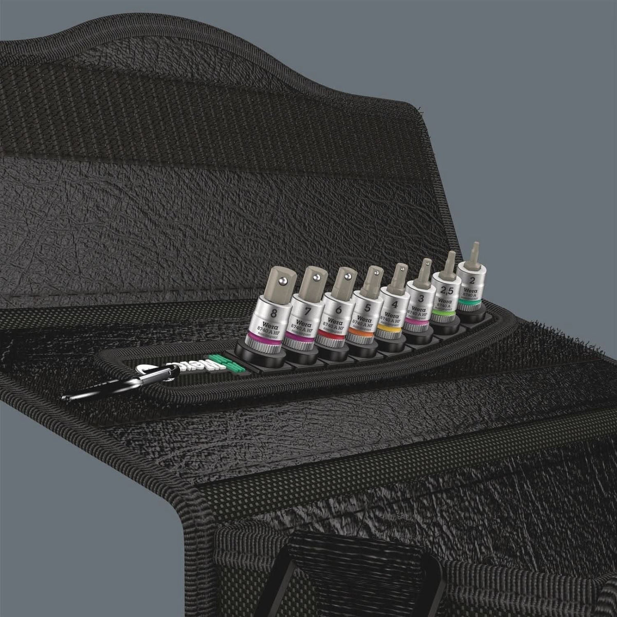 Wera Belt A 2 Zyklop In-Hex-Plus Bit Socket Set With Holding Function, 1/4-in. Drive, 8-Pieces