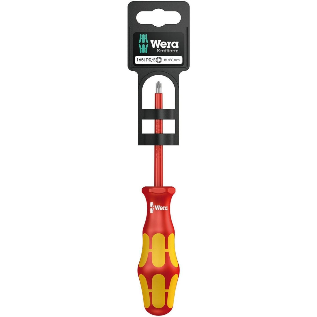 Wera 165 I Pz/S SB VDE Insulated Screwdriver For Plusminus Screws (Pozidriv/Slotted), # 1x80-mm.