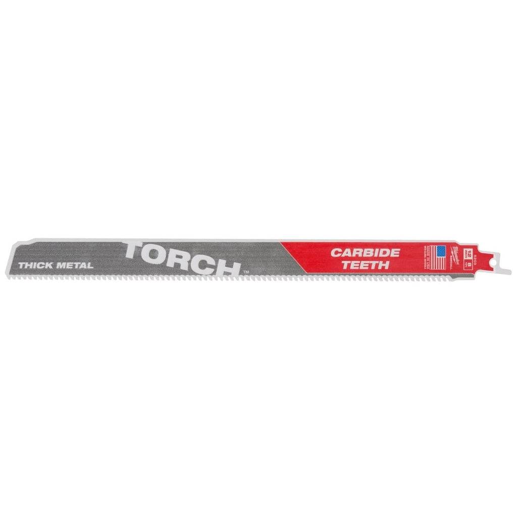 Milwaukee 48-00-5303 12-Inch 7-TPI The TORCH with Carbide Teeth SAWZALL Reciprocating Saw Blade, 3-Pack