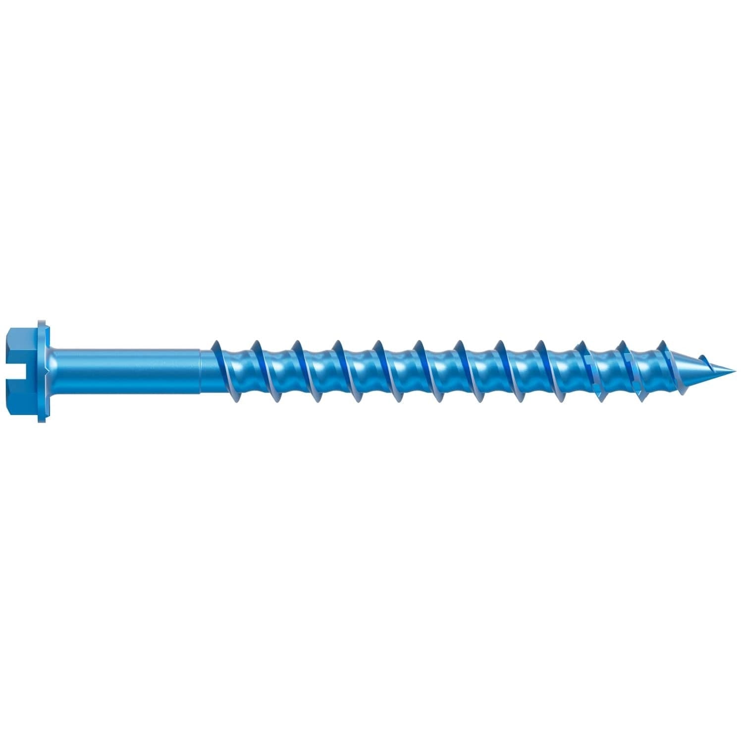 Simpson Strong-Tie TNT18214H Titen Turbo, 3/16-in. x 2-1/4-in. Hex-Head Concrete and Masonry Screw, Blue, 100-Pack