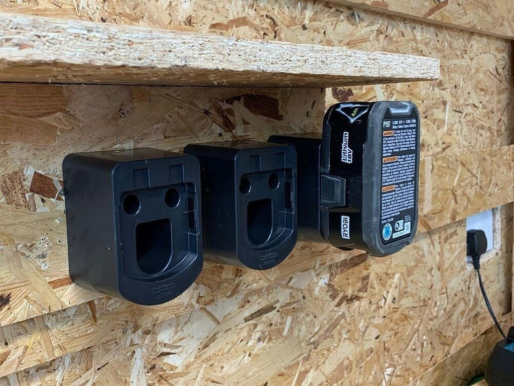 StealthMounts Battery Mounts for Ryobi 18V ONE+ Black, 4-Pack