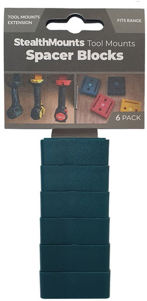 StealthMounts Tool Mount Spacer Blocks Teal, 6-Pack