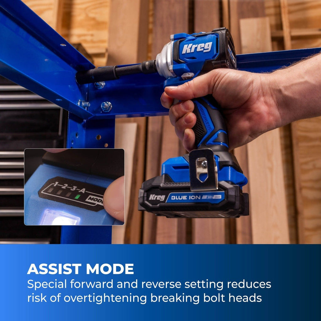 Kreg Ionic Drive 20V 1/2-in. Cordless Compact Impact Wrench, Tool Only (KPTCWR050B)