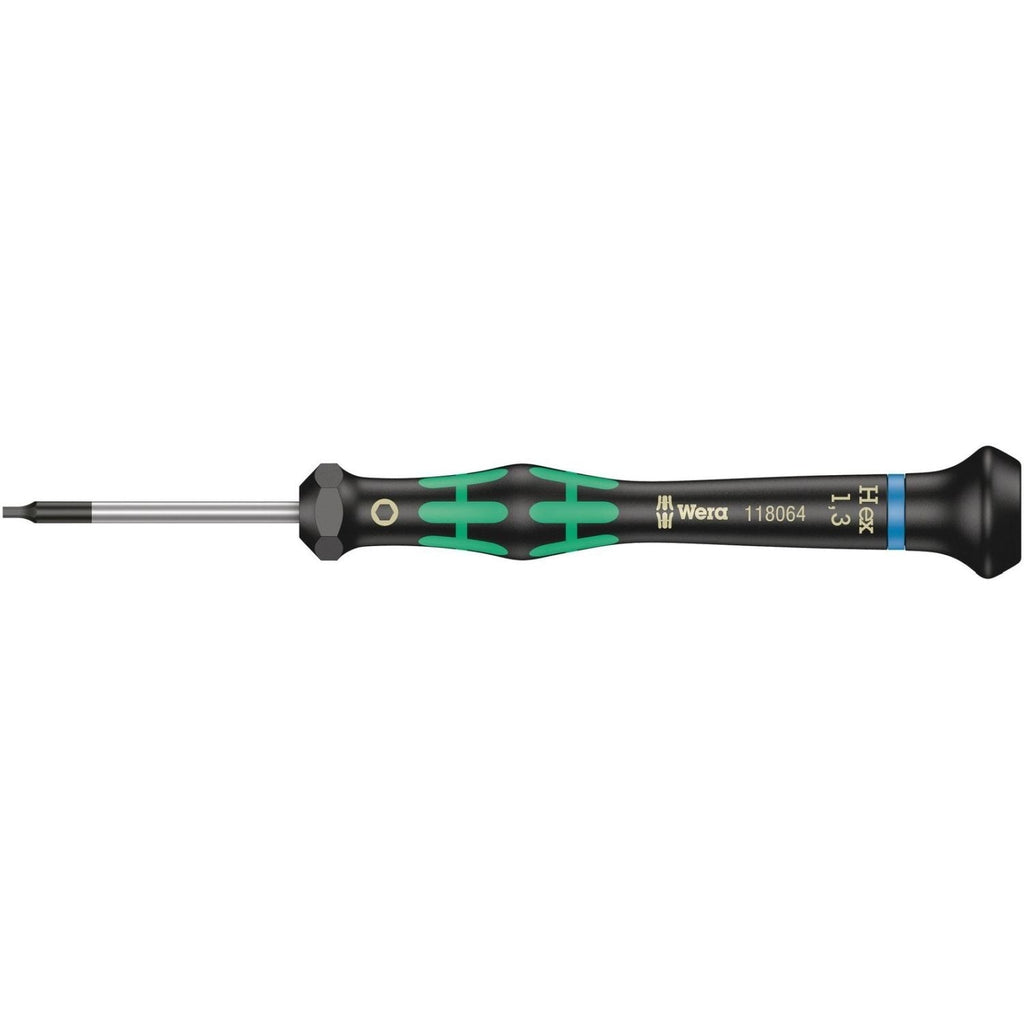 Wera 2054 Screwdriver For Hexagon Socket Screws For Electronic Applications, 3/32-in.x60-mm.