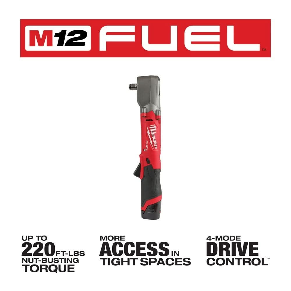 Milwaukee 2565-22 M12 FUEL 1/2-Inch Right Angle Impact Wrench 2.0Ah Kit