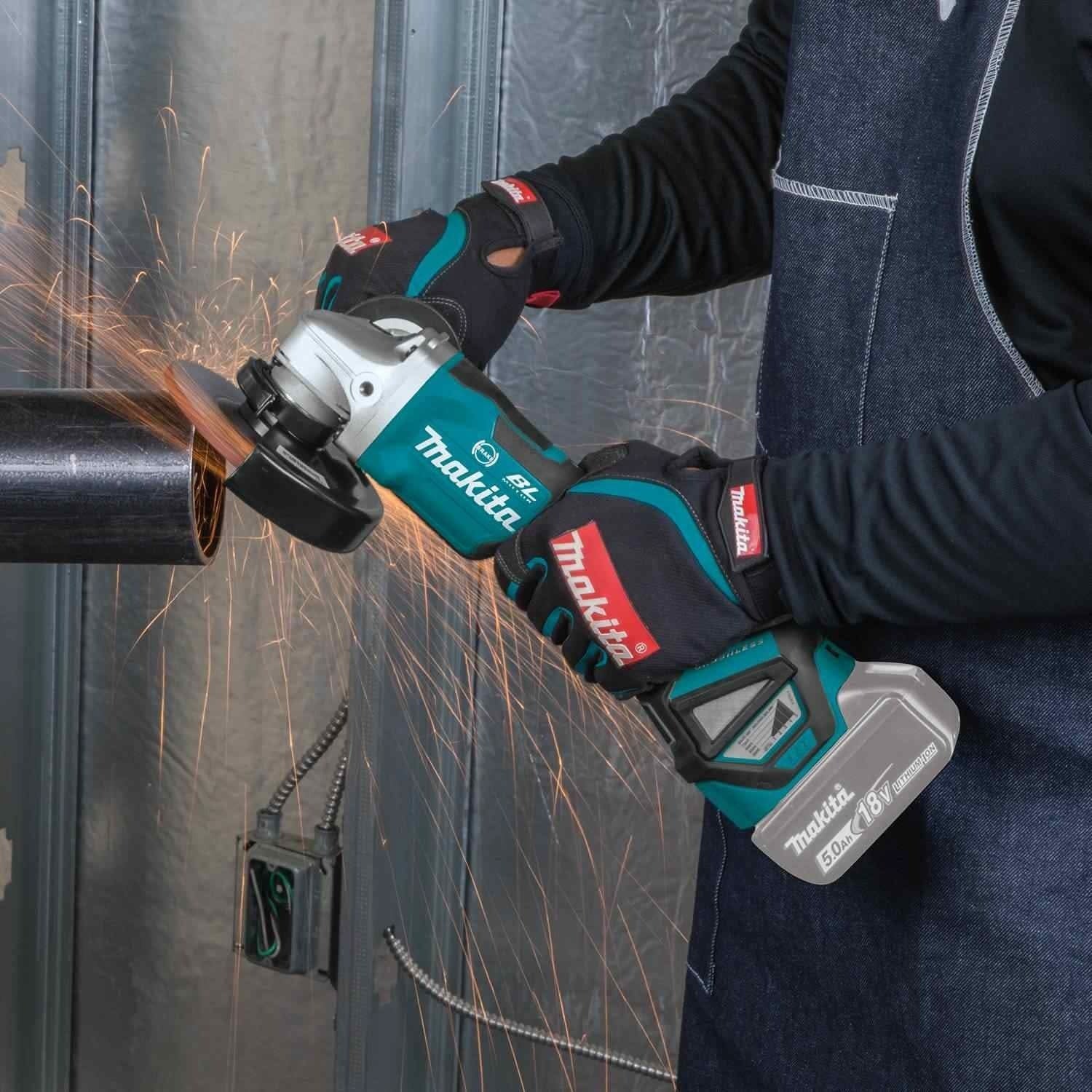 Makita XAG20Z 18V LXT Lithium-Ion Brushless Cordless 4-1/2"Â / 5" Paddle Switch Cut-Off/Angle Grinder, with Electric Brake, Tool Only