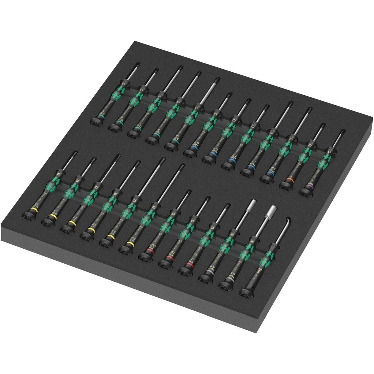 Wera 9715 Foam Insert Kraftform Micro Screwdriver Set 1, 24-Pieces