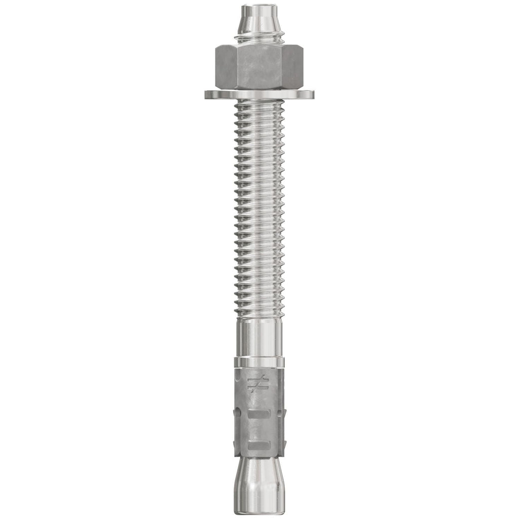 Simpson Strong-Tie STB2-37334S4F50 Strong-Bolt 2, 3/8-in. x 3-3/4-in. Type 304 Stainless-Steel Wedge Anchor, Fully Assembled, 50-Pack
