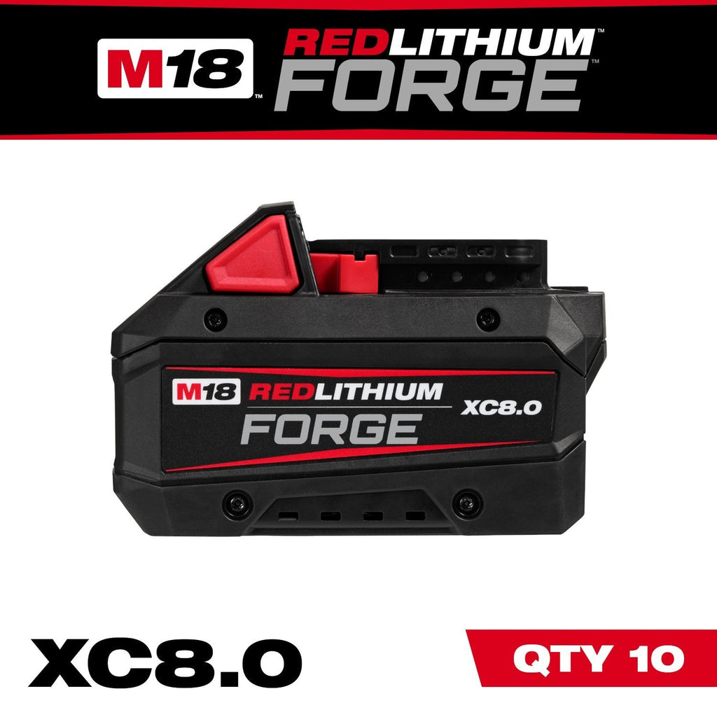 Milwaukee 48-11-1883 M18 REDLITHIUM FORGE XC 8.0Ah Battery, 10-Pack