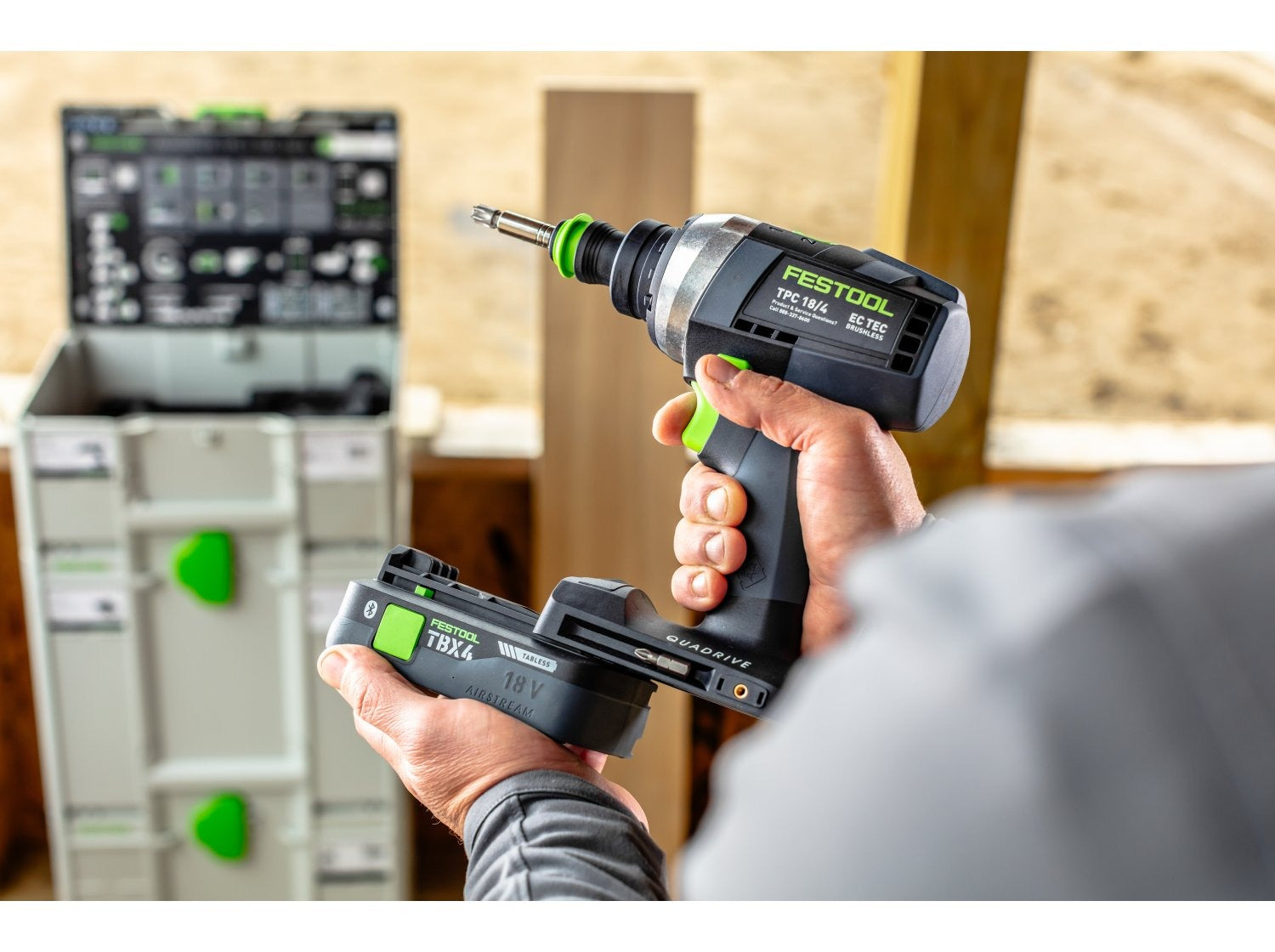 Festool 18V TPC 18/4 Cordless Drill Driver and TID 18 Cordless Impact Driver Kit with Systainer (578830)