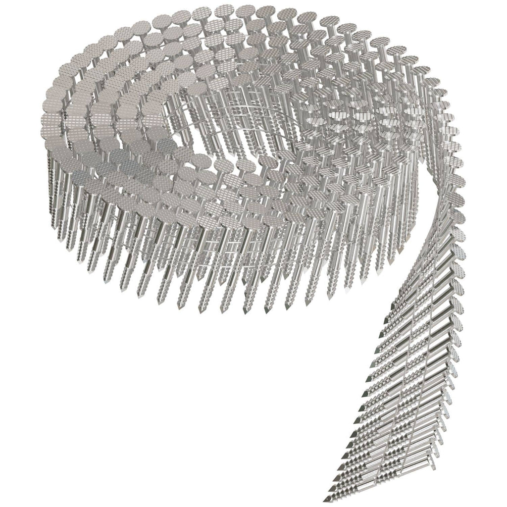 Simpson Strong-Tie T13A125SNJ 15° Wire Coil, Full Round Head, Ring-Shank Siding Nail, 1-1/4-in. Type 316, 1800-Pack