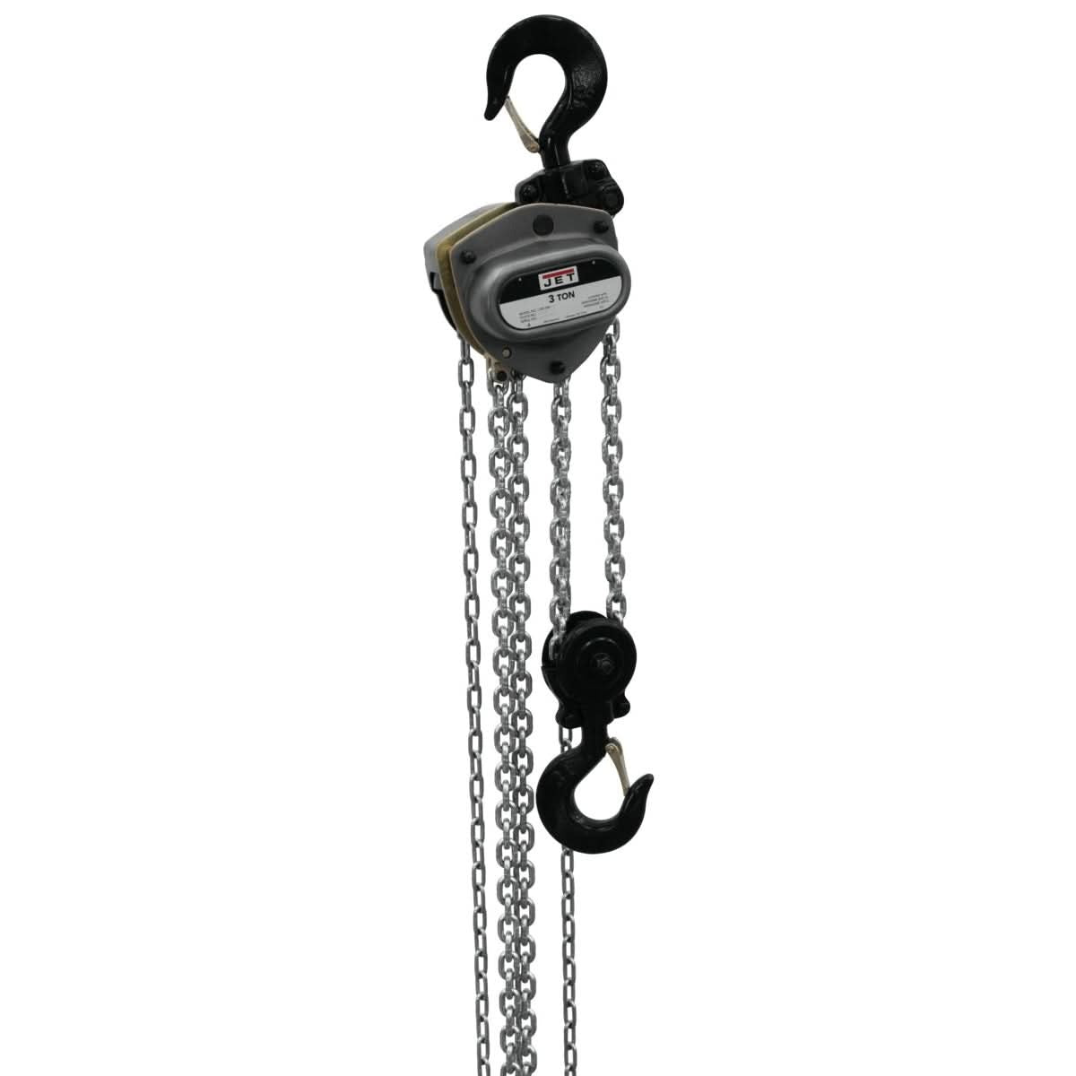 JET 207115 L-100-300WO-15, 3-Ton Hand Chain Hoist With 15-Foot Lift & Overload Protection