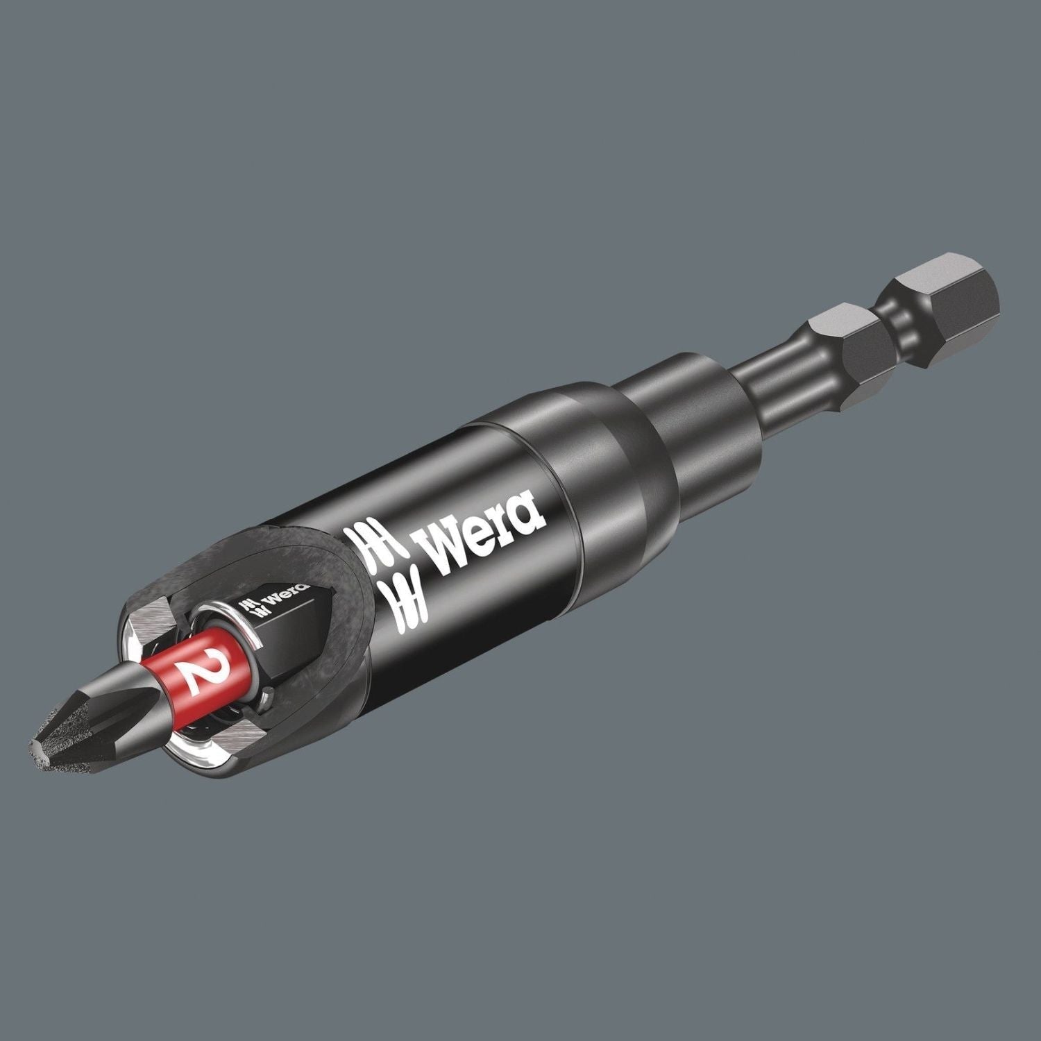 Wera 897/4 Imp R SB Impaktor Holder With Retaining Ring And Ring Magnet, 1/4-in.x75-mm.