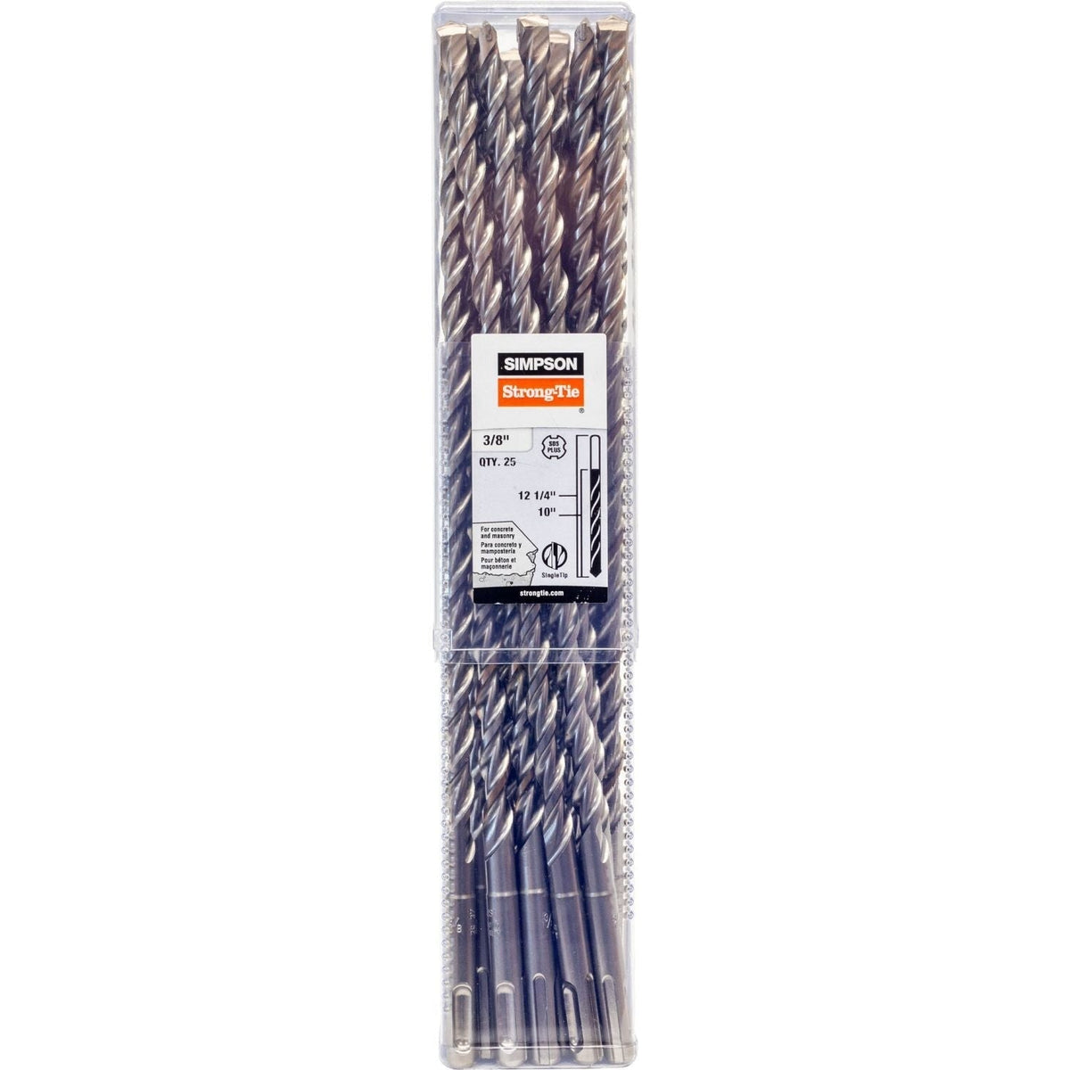 Simpson Strong-Tie MDPL03712-R25 3/8-in. x 12-1/4-in. SDS-plus Shank Drill Bit, 25-Pack