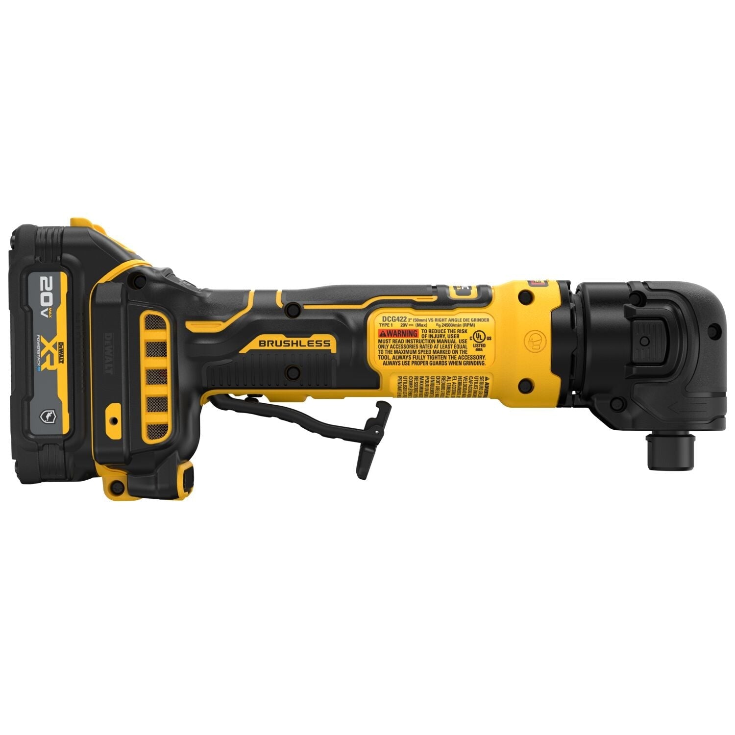 DeWALT DCG422GE1 ATOMIC 20V MAX Right Angle Grinder 1.7Ah Kit With XR POWERSTACK