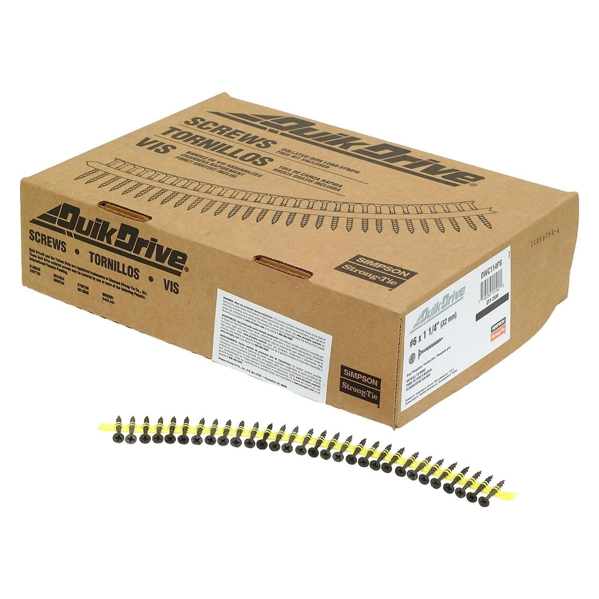 Simpson Strong-Tie DWC114PS DWC Drywall Screw (Collated), #6 x 1-1/4-in. #2 Phillips Bugle-Head, 2500-Pack