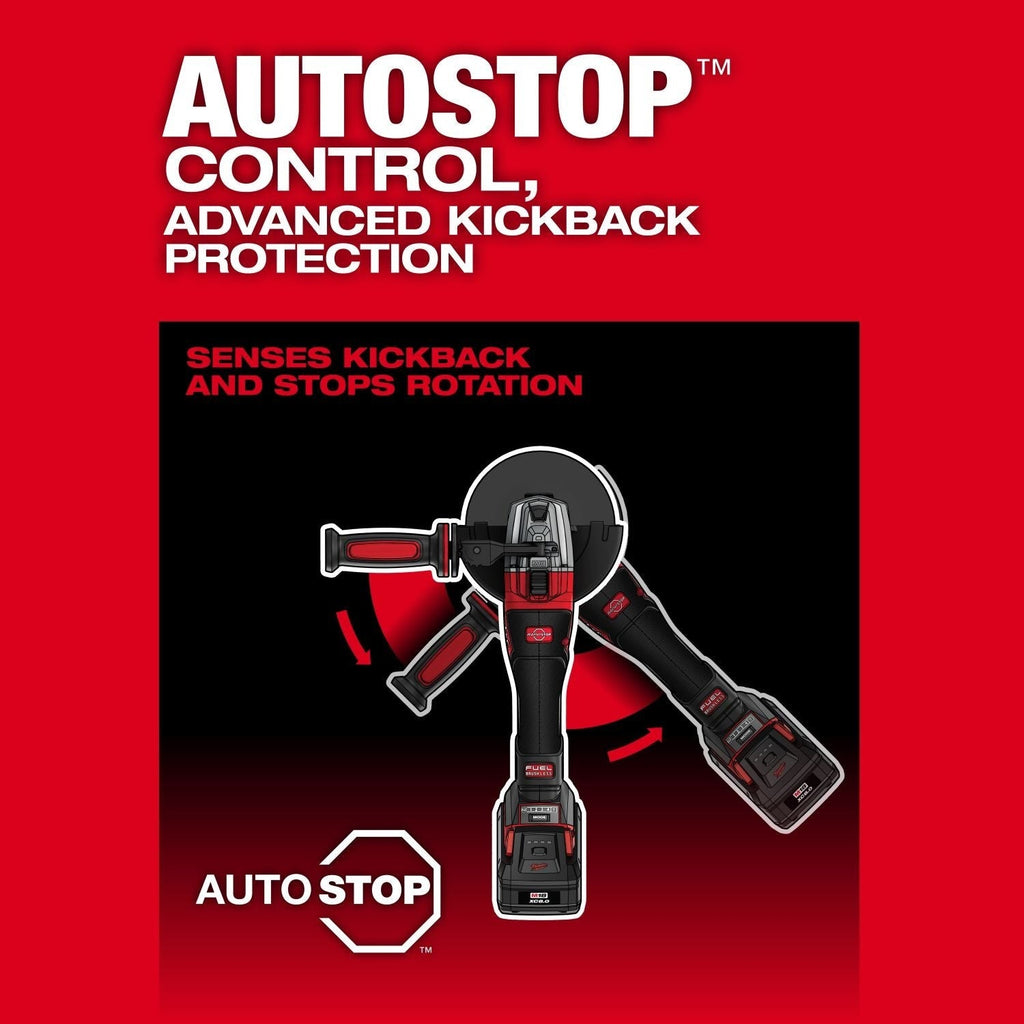Milwaukee 3676-20 M18 FUEL 4-1/2" / 6" Dual Trigger Braking Paddle Switch Grinder w/ ONEKEY, Tool Only