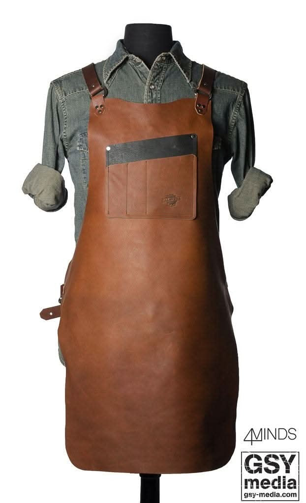 Calavera Oil Finished Work Apron, Tobacco