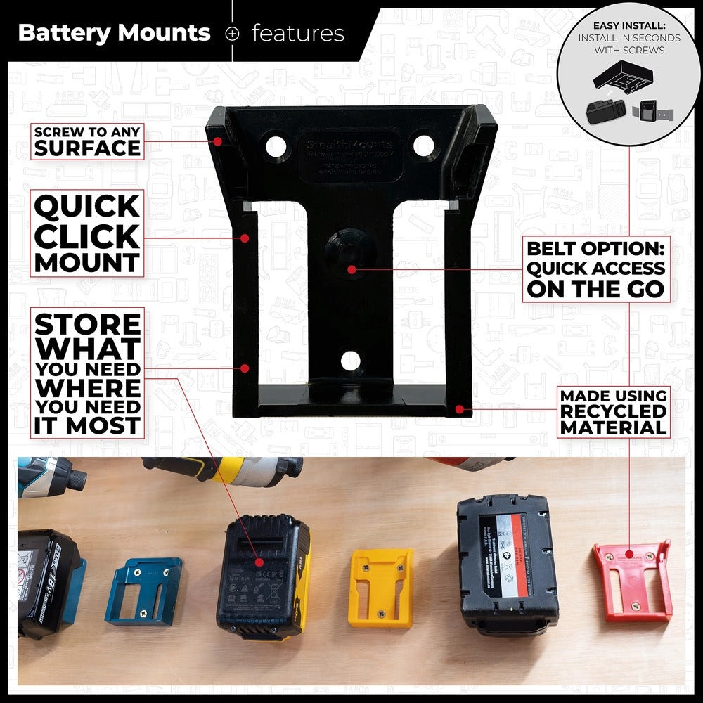 StealthMounts Battery Mounts for Milwaukee M18