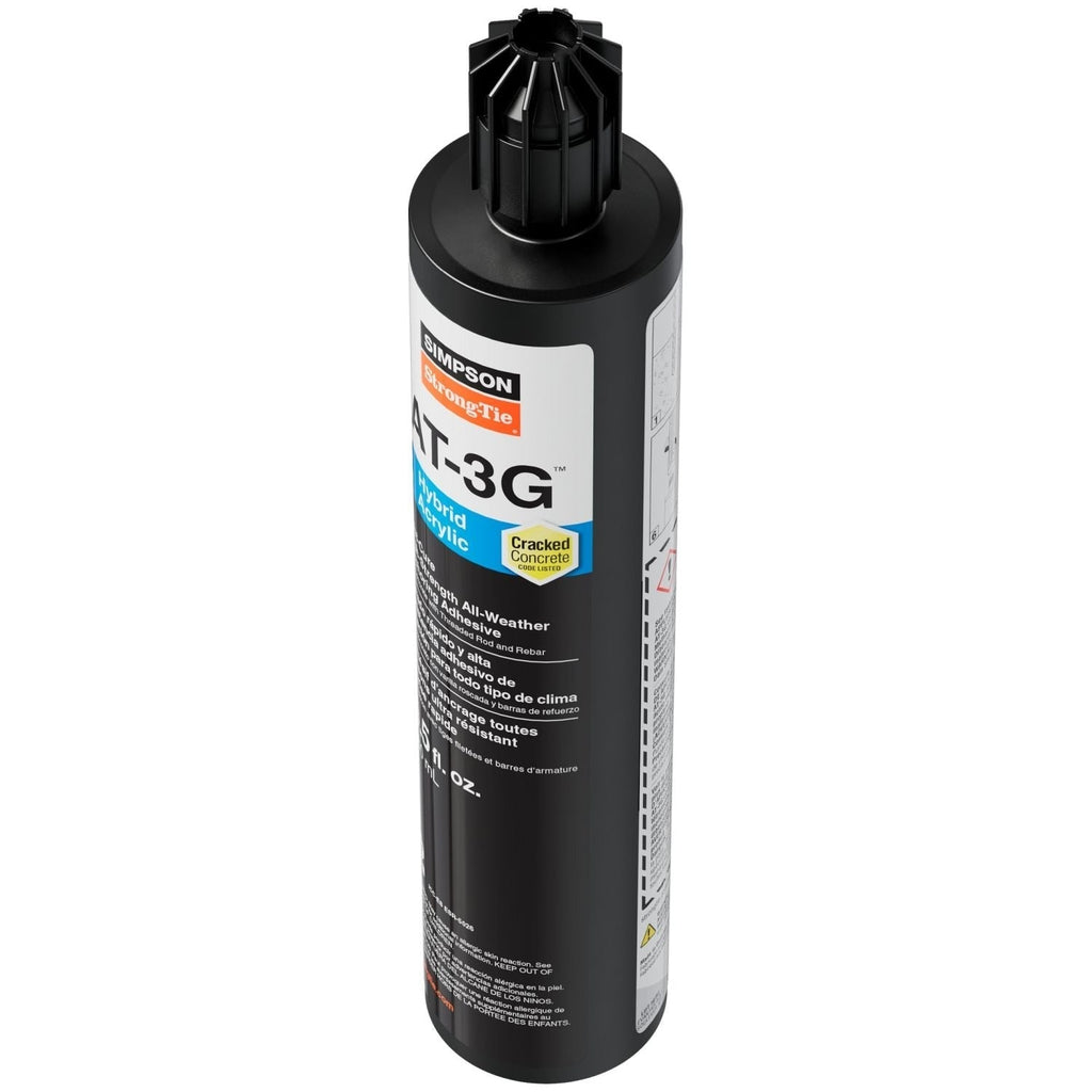 Simpson Strong-Tie AT3G10 AT-3G 9.5-oz. High-Strength Acrylic Anchoring Adhesive Cartridge w/ Nozzle