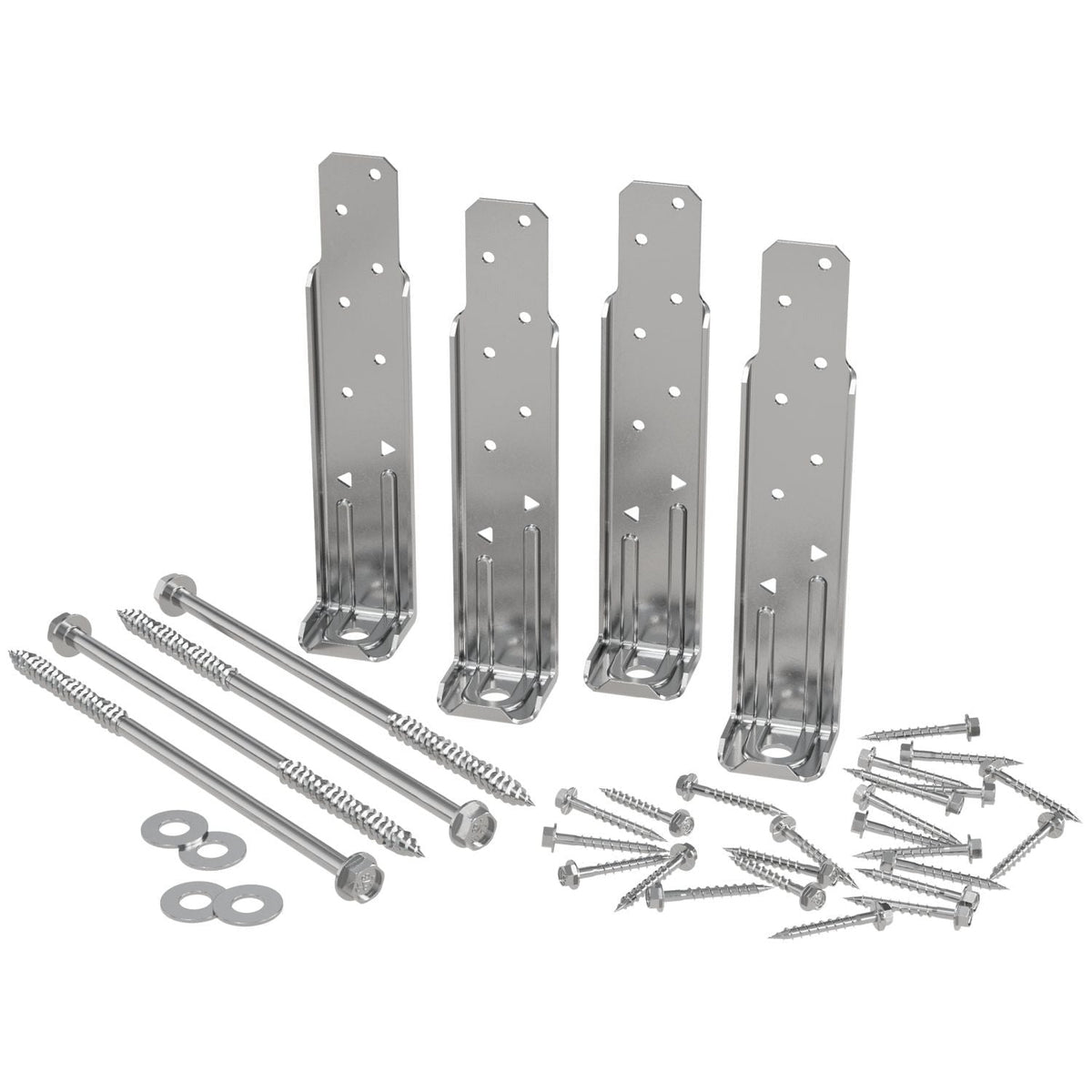 Simpson Strong-Tie DTT1SS-KT DTT1SS Stainless-Steel Deck Tension Tie Kit for 2x with Screws, 4-Pack