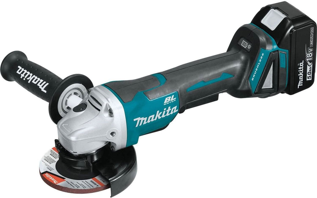 Makita XAG11T 18V LXT Lithium-Ion Brushless Cordless 4-1/2"Â / 5" Paddle Switch Cut-Off/Angle Grinder Kit, with Electric Brake (5.0Ah)