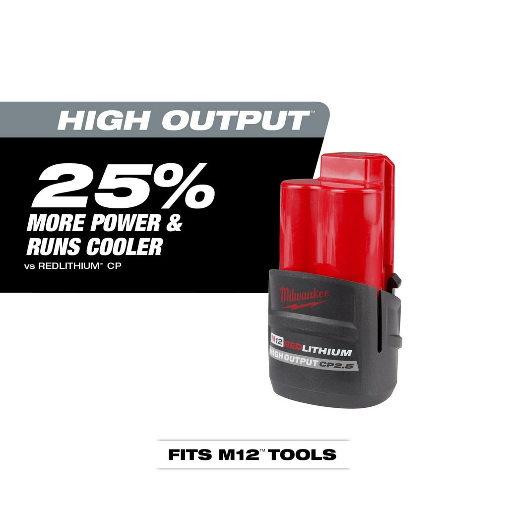 Milwaukee PROMO 48-11-2425 M12 REDLITHIUM HIGH OUTPUT CP 2.5Ah Battery Pack (PROMO)
