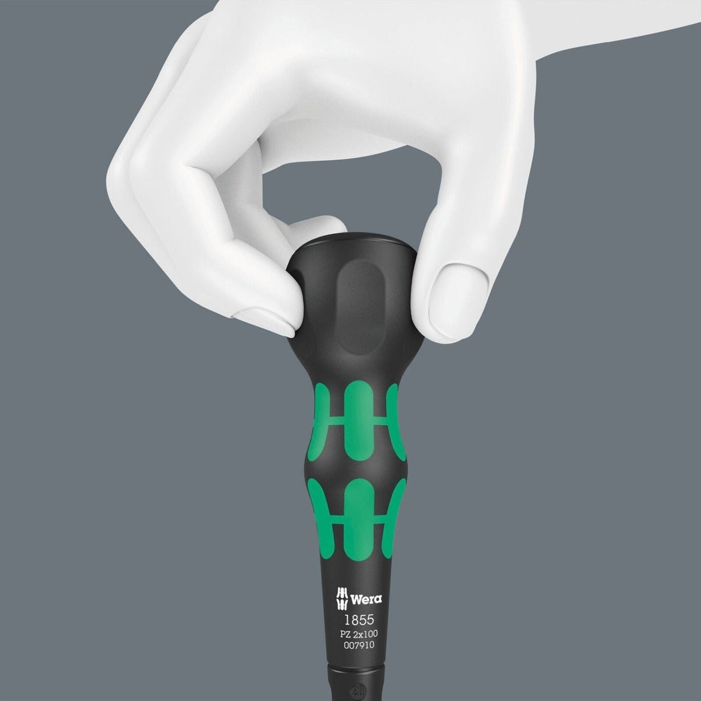 Wera 1855 Pz Kraftform Ball-Grip Pozidriv-Head Screwdriver, Pz 2x100-mm.
