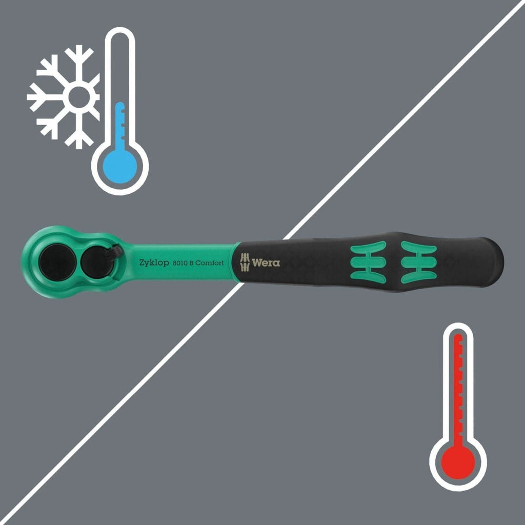 Wera 8100 SB 13 Zyklop Comfort Ratchet Set, Reversing Lever, 3/8-in. Drive, Imperial, 11-Pieces