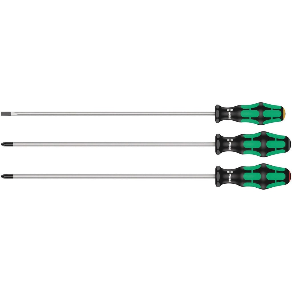 Wera 335/350/355/3 Screwdriver Set Kraftform Plus 300-mm.-Long Blades, 3-Pieces