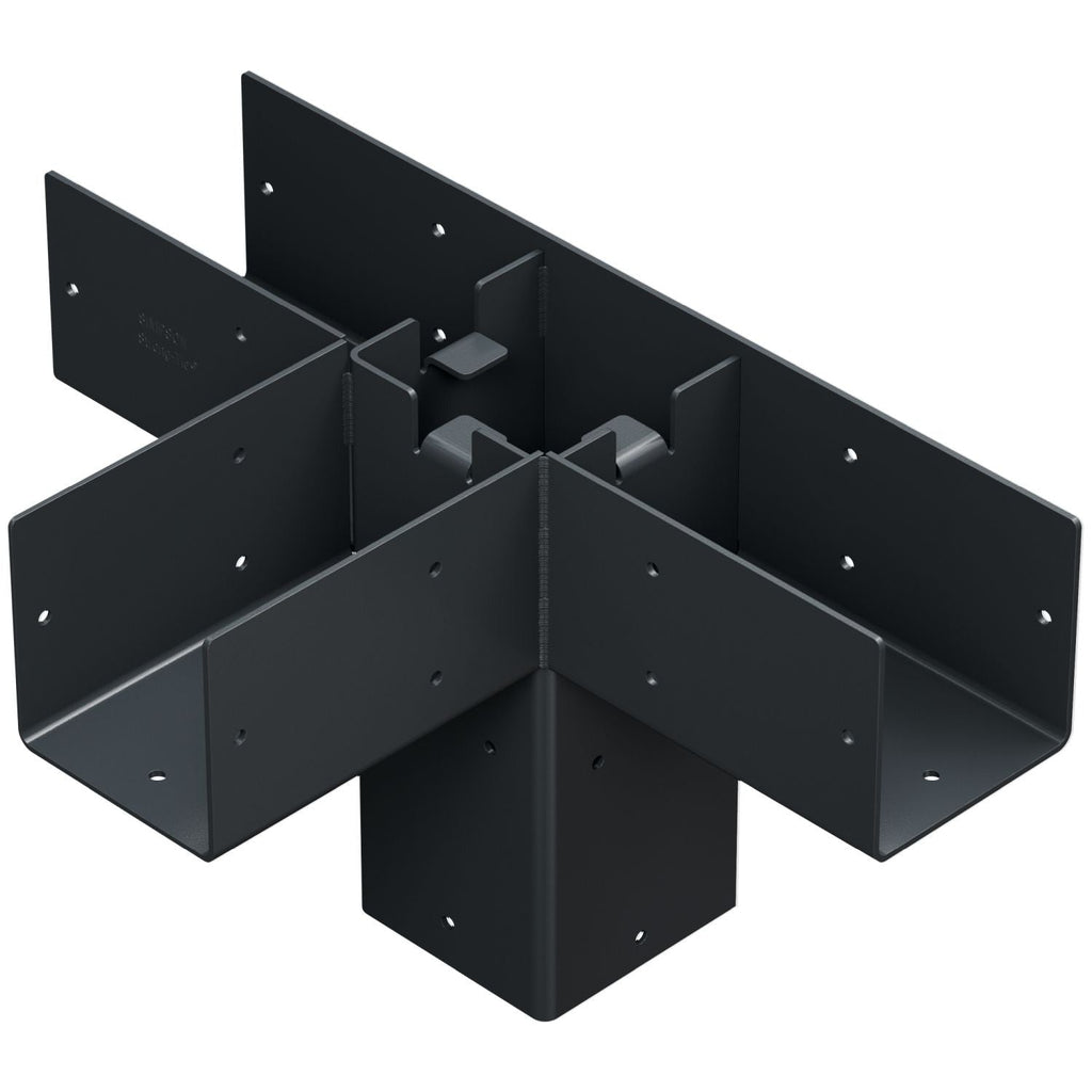 Simpson Strong-Tie SAGE-T44-KT1 Outdoor Accents Sage System Black Powder-Coated Middle-T Connector for 4x4 with Screws
