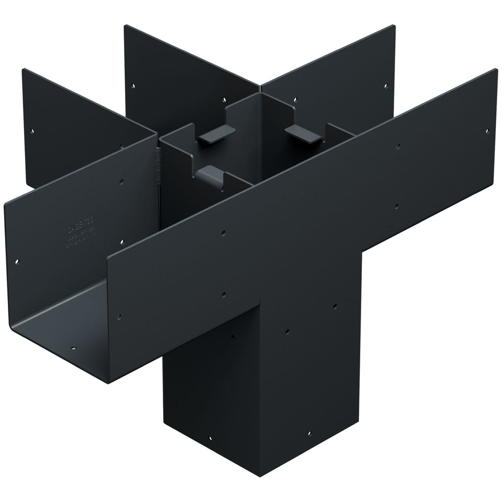 Simpson Strong-Tie SAGE-T66-KT1 Outdoor Accents Sage System Black Powder-Coated Middle-T Connector for 6x6 with Screws