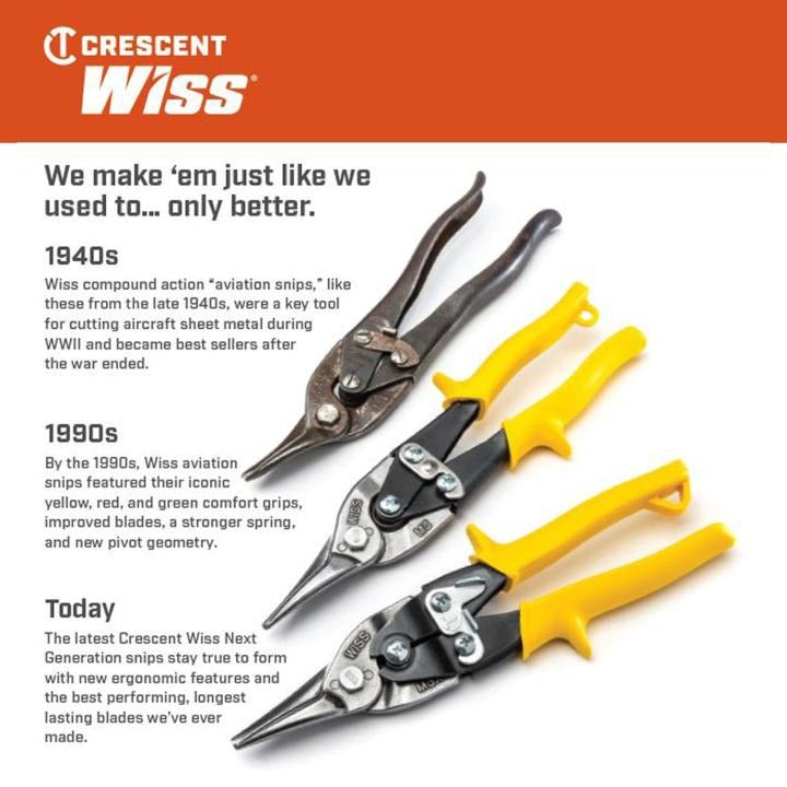 Crescent 9-3/4-in. Compound Action Straight, Left, and Right Cut Snips (M3R)