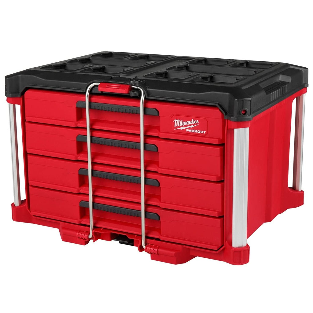 Milwaukee 48-22-8444 PACKOUT 4-Drawer Tool Box + 48-22-8431 PACKOUT Low-Profile Organizer