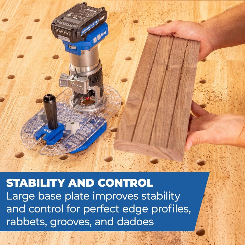 Kreg Trim Router Edge Guide Router Accessory for Dados, Grooves, and Circle Cuts (KRTBP150)