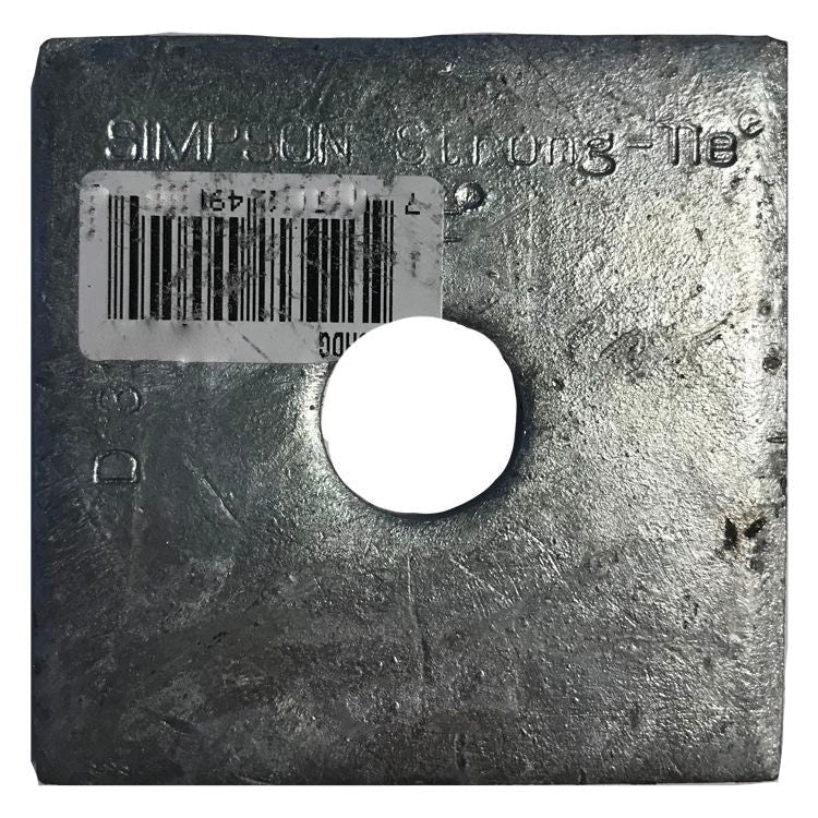 Simpson Strong-Tie BP 1/2-3HDG BP 3-in. x 3-in. Hot-Dip Galvanized Bearing Plate with 1/2-in. Bolt Dia.