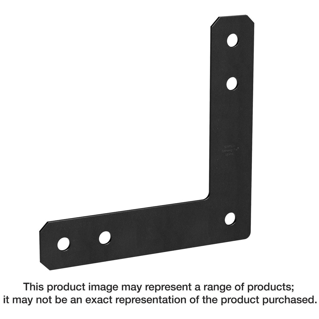 Simpson Strong-Tie 1212HLPC HLPC 12-in. x 12-in. 7-Gauge Black Powder-Coated Ornamental L Strap