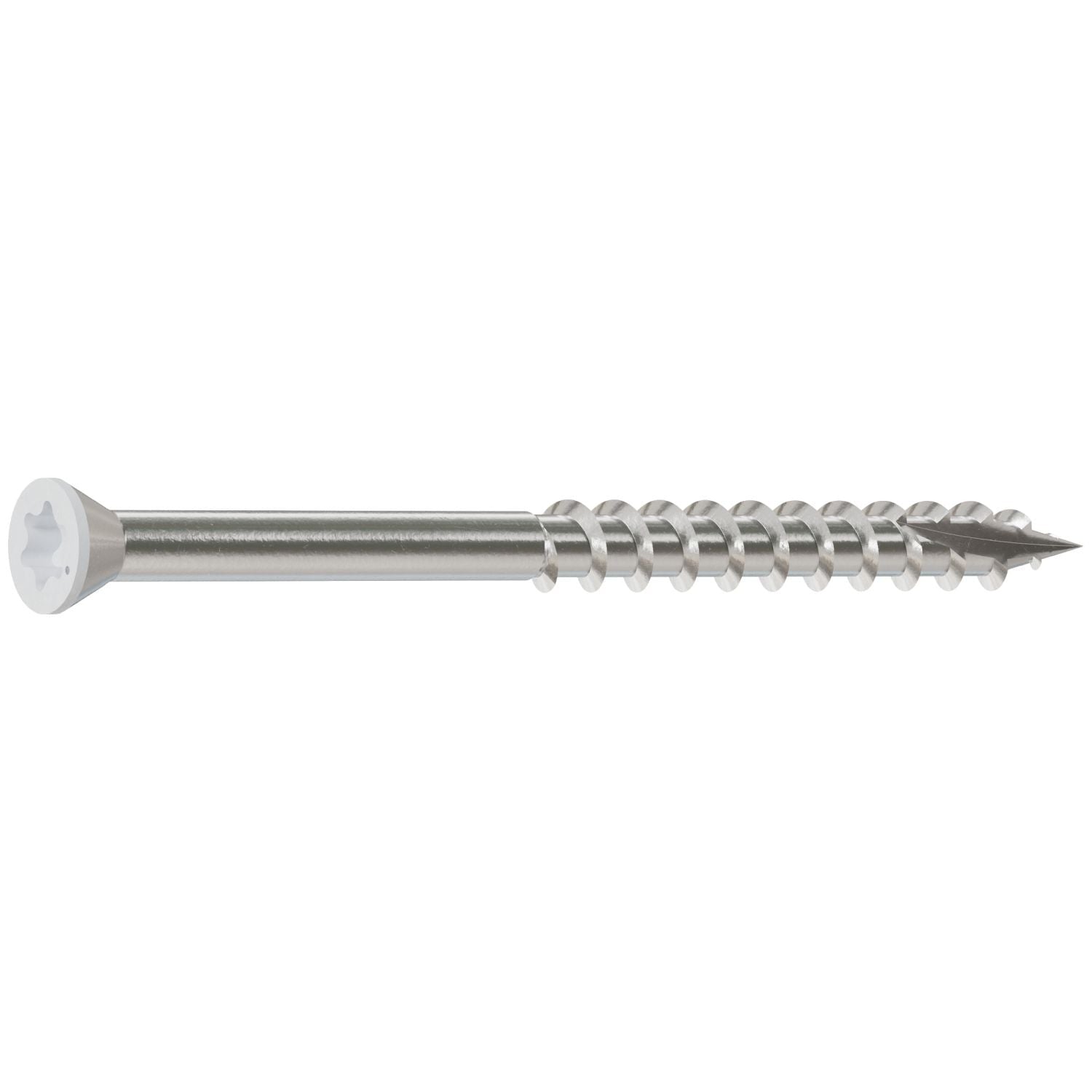 Simpson Strong-Tie T07225FT1WH01 Trim-Head Screw, 6-Lobe Drive, #7 x 2-1/4-in. T-15 Type 316, White 01, 1-lb.
