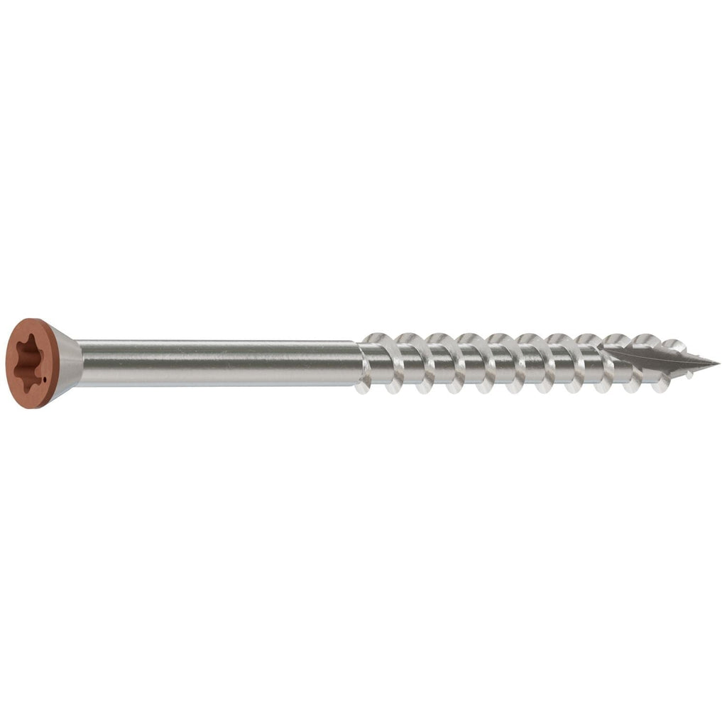 Simpson Strong-Tie T07225WCI Deck-Drive DWP WOOD SS Screw, #7 x 2-1/4-in. T-15, Trim Head, Type 316, Tan 03, 1750-Pack