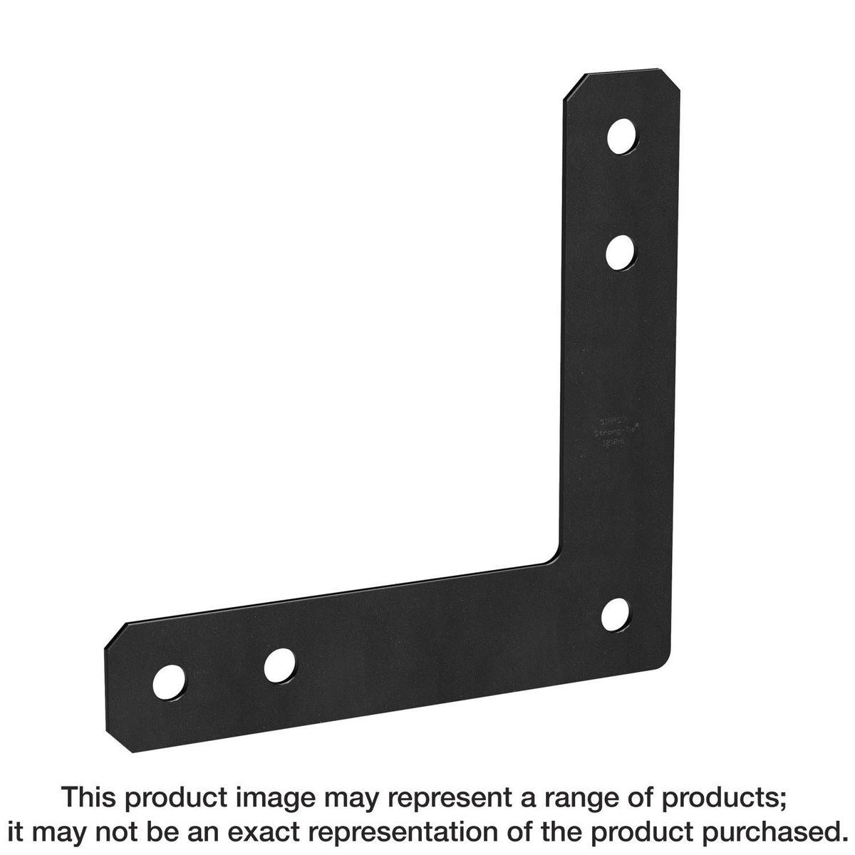 Simpson Strong-Tie 1212HLPC HLPC 12-in. x 12-in. 7-Gauge Black Powder-Coated Ornamental L Strap