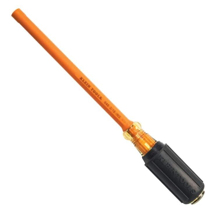Klein 646-3/16-INS Insulated Cushion-Grip, 3/16" Hollow-Shaft Nut Driver - 6" Shank
