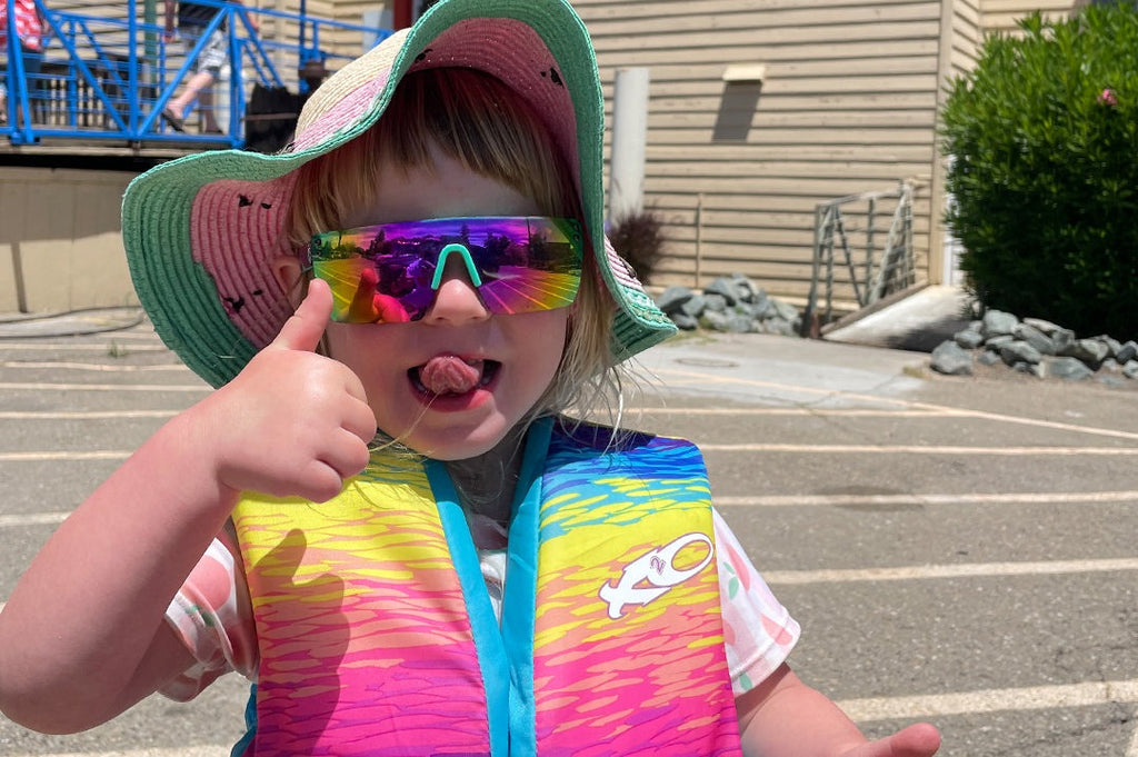 Heat Wave Kids Lazer Face Aqua Splash Sunglasses