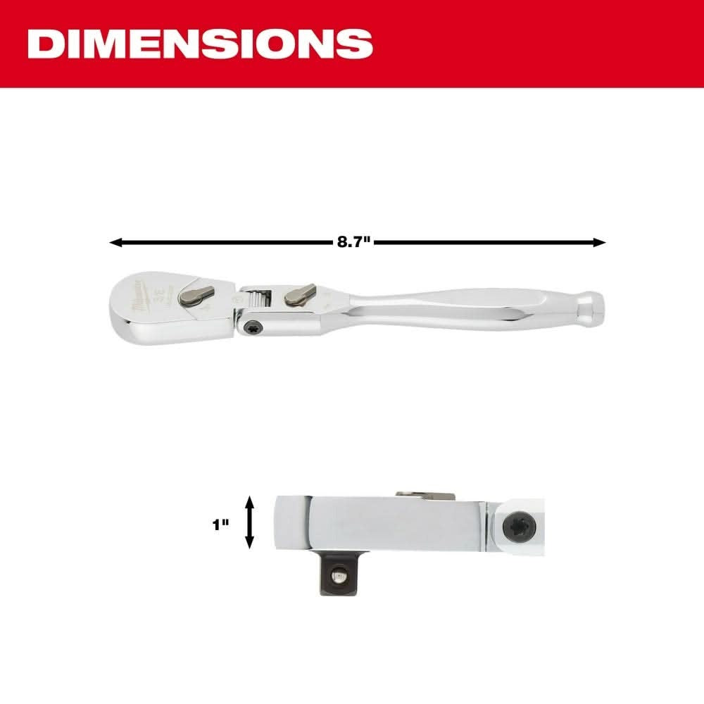 Milwaukee 48-22-9039 3/8" Drive 9" Flex Head Ratchet