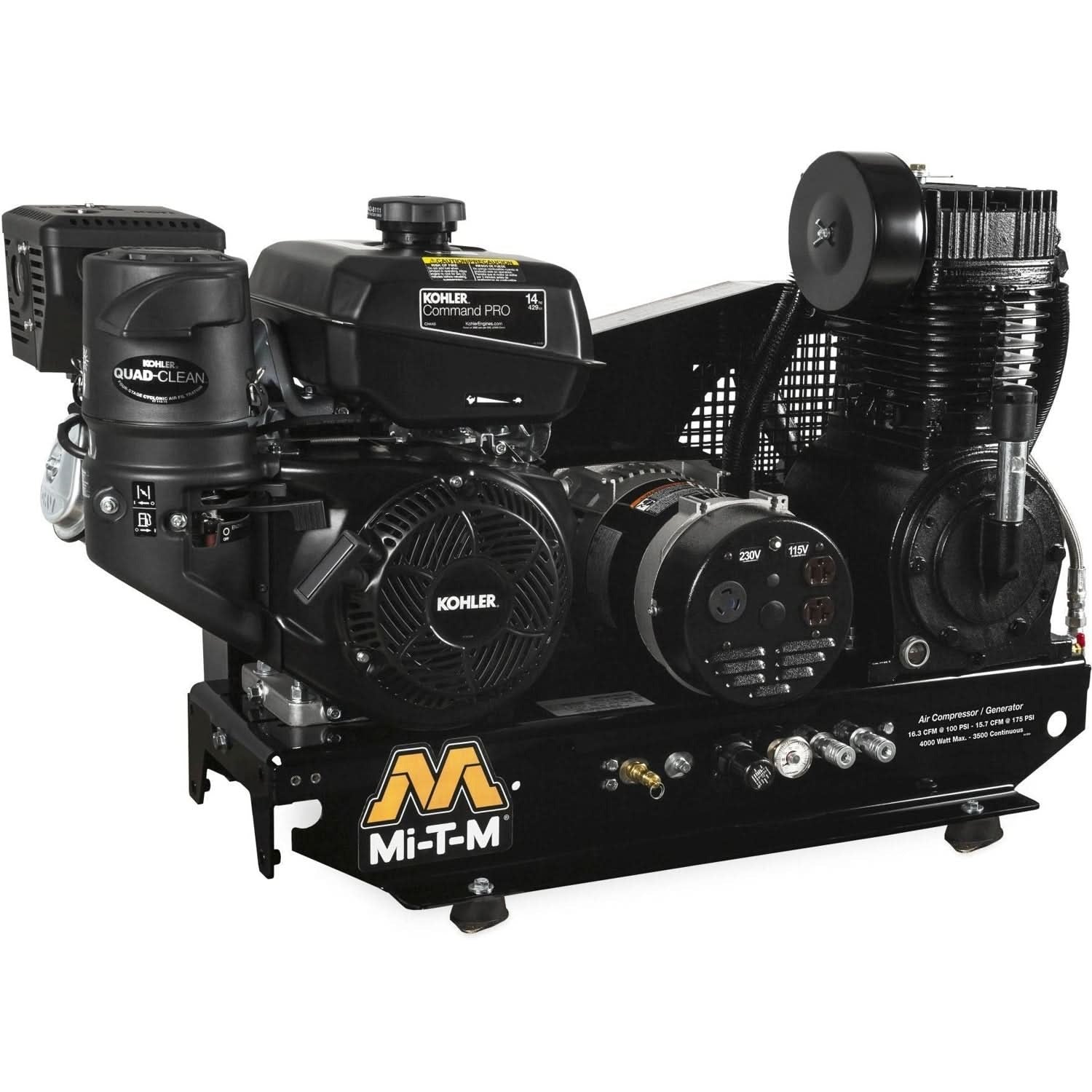 Mi-T-M AG2-SK14-B Base-Mount Two Stage Air Compressor/Generator Combination