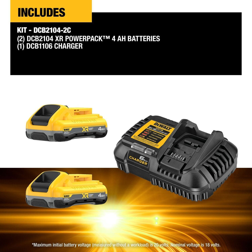DeWALT DCB2104-2C 20V MAX XR POWERPACK 4.0Ah Battery Kit